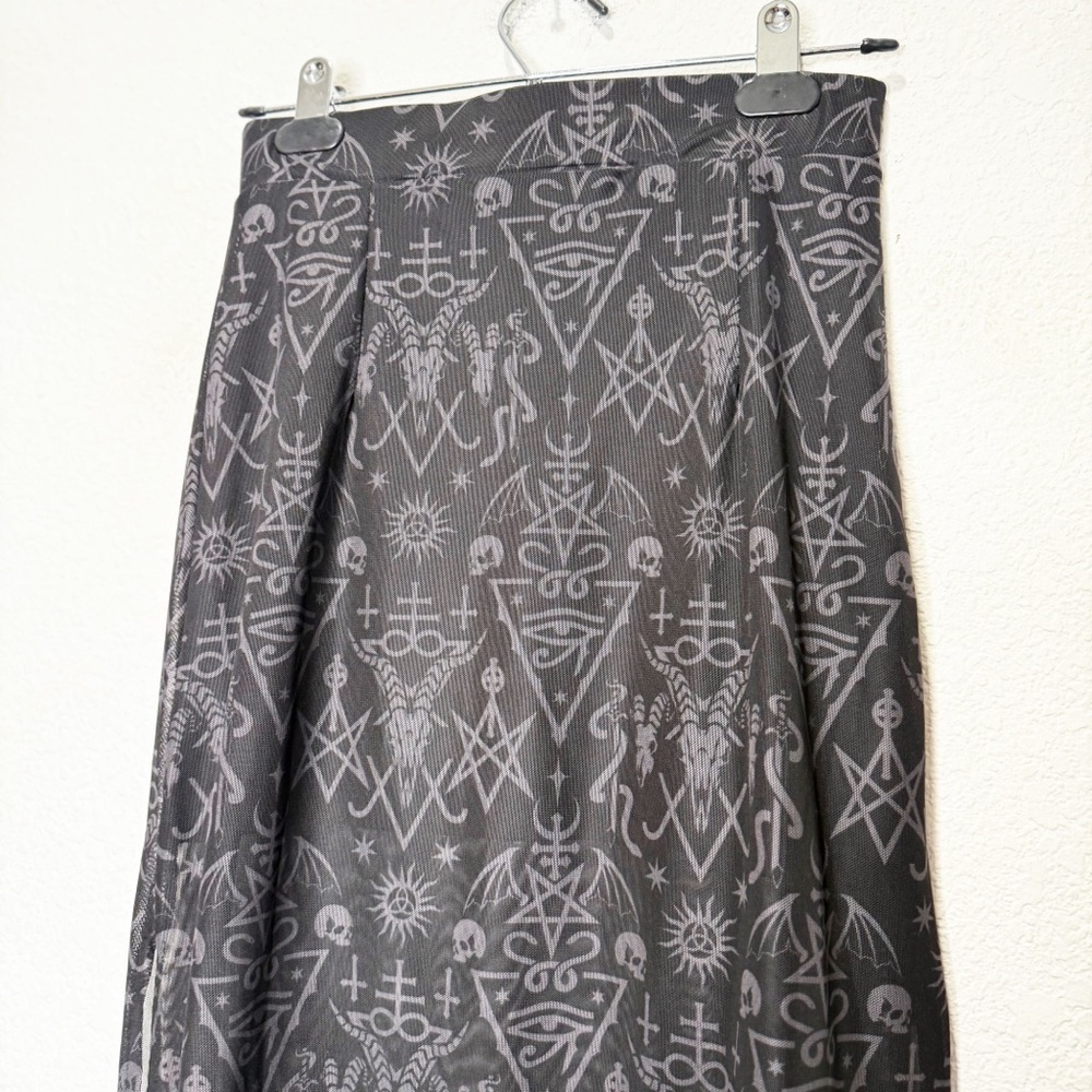 Killstar Baphy Maxi Sheer Stretch Mesh Skirt Skulls Witchy Goth Punk — image 5 of 7